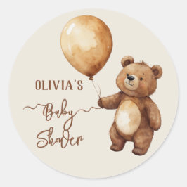 Beren ballonnen wolken wachten Baby shower Barly Ronde Sticker