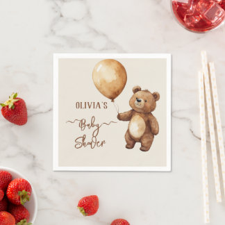 Beren ballonnen wolken wachten Baby shower Barly Servet
