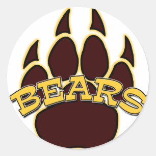 BEREN Beer Paw - Goud en bruin Ronde Sticker