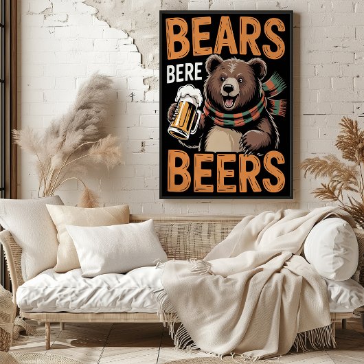 Beren Bere Beers Feestelijke Illustratie Poster