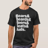 Beren, Beren, bieren, vlekken en knoppen T-shirt (Voorkant)