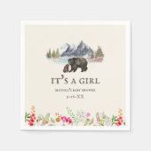 Beren bergen Floral Girl Baby shower Servet (Voorkant)