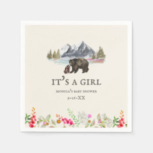 Beren bergen Floral Girl Baby shower Servet