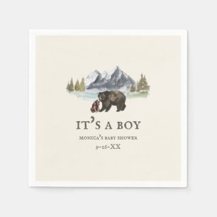Beren bergen Het is een Baby shower van een jongen Servet