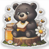 Beren, bijen en honing sticker (Voorkant)
