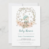  Beren bladeren eendenei blauw Baby shower Kaart (Voorkant)