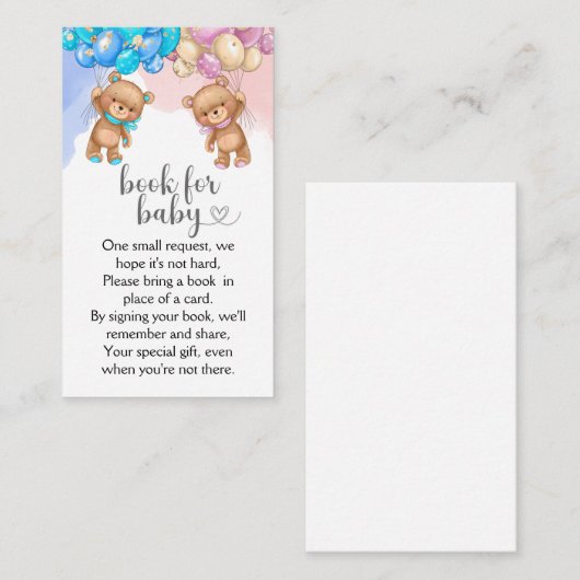 Beren boeken voor Baby Informatiekaartje (Voorkant / Achterkant)