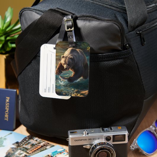 Beren Bounty: Vist Bagagelabel (Voorkant & Achterkant)