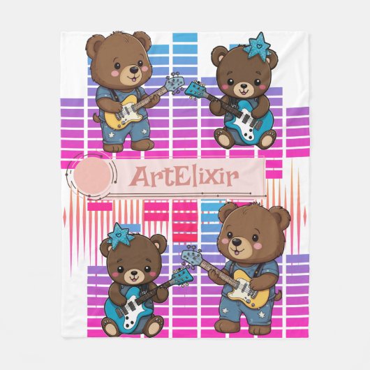 Beren Creëer muziek Fleece Deken (Voorkant)