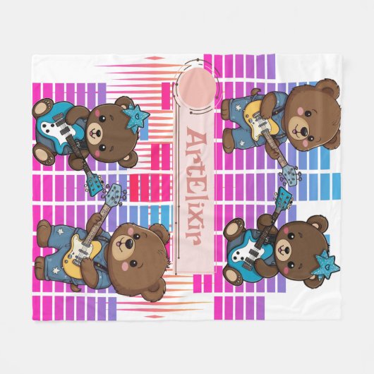 Beren Creëer muziek Fleece Deken (Voorkant (Horizontaal))