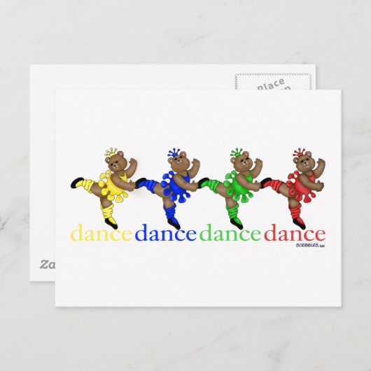 Beren dansen briefkaart (Voorkant / Achterkant)