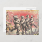 Beren dansen briefkaart (Voorkant / Achterkant)