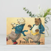 Beren dansen kaart (Staand voorkant)