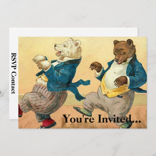 Beren dansen kaart (Voorkant / Achterkant)