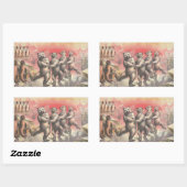 Beren dansen rechthoekige sticker (Vel)