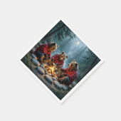 Beren die marshmallows roosteren servet (Hoek)