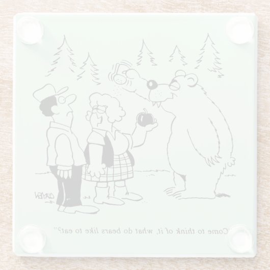 Beren diner glazen onderzetter (Achterkant)