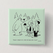 Beren diner vierkante button 5,1 cm (Voorkant)