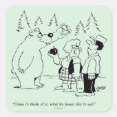 Beren diner vierkante sticker (Voorkant)