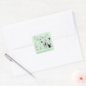 Beren diner vierkante sticker (Envelop)