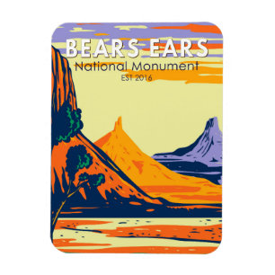 Beren Ears National Monument Utah Retro Magneet
