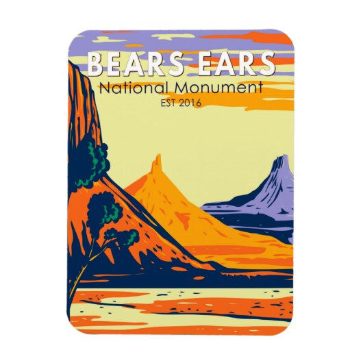 Beren Ears National Monument Utah Retro Magneet (Verticaal)
