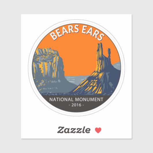 Beren Ears National Monument Utah  Sticker (Vel)