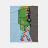 Beren Een vuilniswagen rijden Fleece Deken (Voorkant)