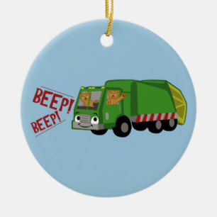 Beren Een vuilniswagen rijden Keramisch Ornament