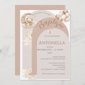 Beren en ballonnen meisje doop uitnodiging (Voorkant / Achterkant)