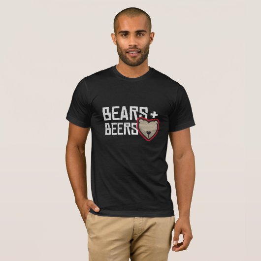 Beren en bier t-shirt (Voorkant volledig)