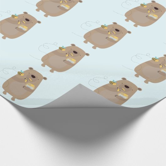 Beren en bijen cadeaupapier (Hoek)