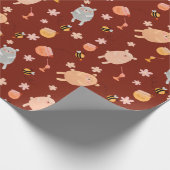 Beren en bijen cadeaupapier (Hoek)