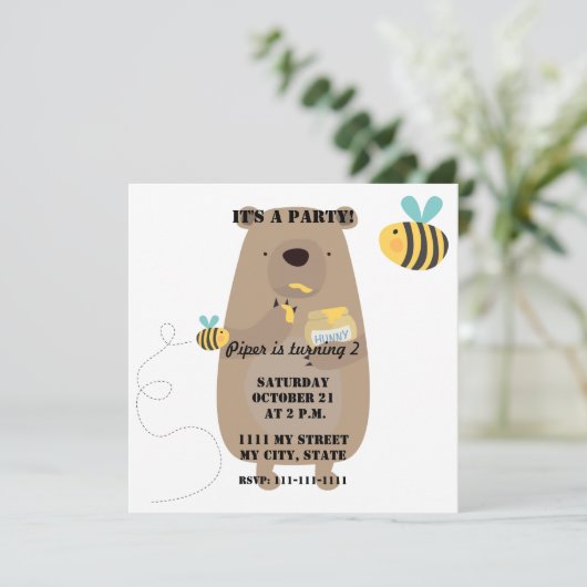 Beren en bijen kaart (Staand voorkant)