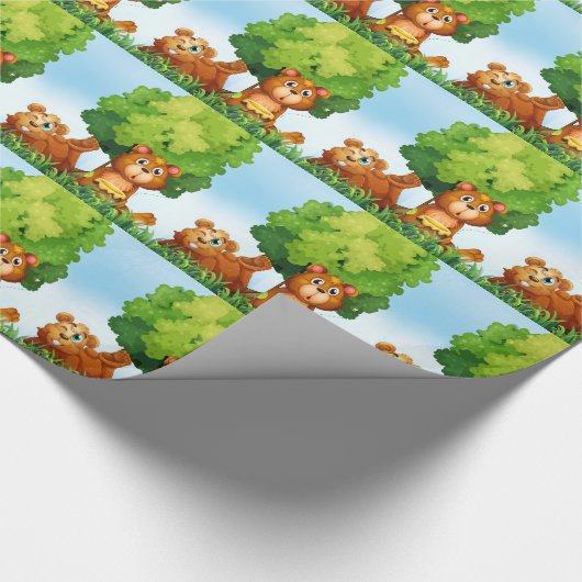 Beren en bossen cadeaupapier (Hoek)