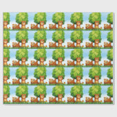 Beren en bossen cadeaupapier (Vlak)