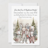 Beren en konijn kerstfeest Kaart (Voorkant)