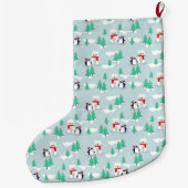 Beren en pinguïns met kerstpoten grote kerstsok (Achterkant)