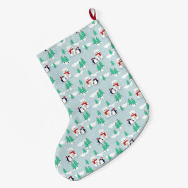 Beren en pinguïns met kerstpoten grote kerstsok