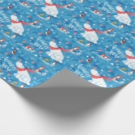 Beren en pinguïns van de winterpoly cadeaupapier