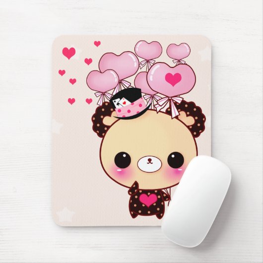 Beren en roze ballonnen muismat (Met muis)