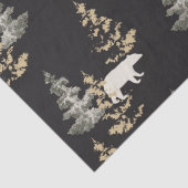 Beren en vezelbomen op zwarte achtergrond tissuepapier (Detail)