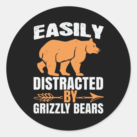 Beren - Gemakkelijk verstoord door grizzly Beren Ronde Sticker (Voorkant)