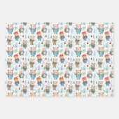 Beren geruite rustieke winterkerstpatroon inpakpapier vel (Voorkant 2)