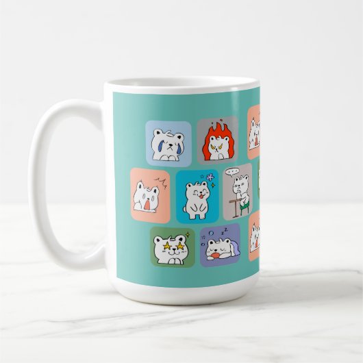 beren-gezichtspatroon koffiemok (Links)