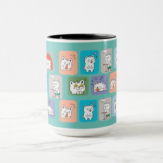 beren-gezichtspatroon mok (Midden)