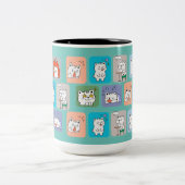 beren-gezichtspatroon tweekleurige koffiemok (Center)