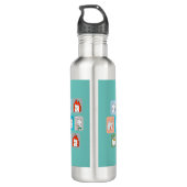 beren-gezichtspatroon waterfles  (Achterkant)