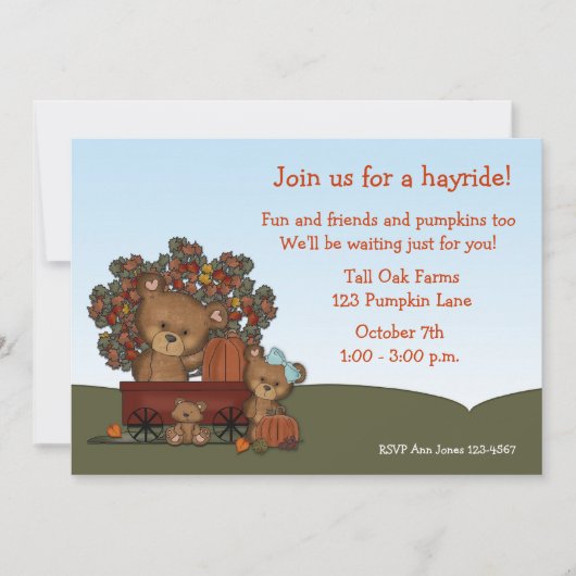 Beren Hayride Invitation Kaart (Voorkant)