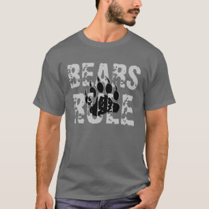 Beren Heersen Zwart en zilveren berenpoot T-shirt